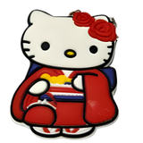Hello Kitty in red Thai traditional dress PVC keychain