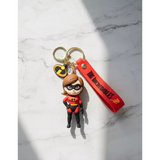 3D PVC Figure Keychain - Los Increibles Helen Parr - Elastigirl Posing Red Suit