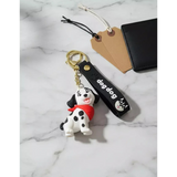 3D PVC Figure Keychain - Pets - Dalmatian Puppy Red Bandana