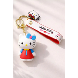 3D PVC Figure Keychain - Hello Kitty - Red Dress Blue Tie