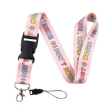 Lanyard - "I DON'T WORK HERE I JUST WORK HERE" Quote (Pink Colorful Text)