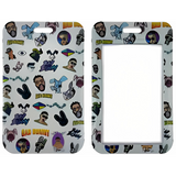 ID Card Badge Holder - Bad Bunny - Collage Of Faces And Logos