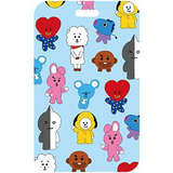 ID Card Badge Holder - BT21 (BTS) - Multiple BT21 Characters On Blue Background