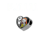 Bracelet Charm - The Nightmare Before Christmas - Jack and Sally in heart charm
