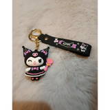 3D PVC Figure Keychain - Kuromi - Winking With Wand