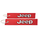 Embroidery Keychain - Auto Brands - Jeep Logo (Red)