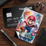 Credit Card Skin Sticker - Super Mario - Jumping Mario With Splatter - Holographic