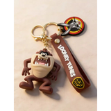 3D PVC Figure Keychain - Looney Tunes - Taz And Bugs Bunny Cartoon Figures