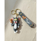 3D PVC Figure Keychain - Tom and Jerry - Tom Holding Jerry