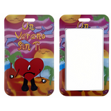 ID Card Badge Holder - Bad Bunny - Sad Heart Beach Sunset