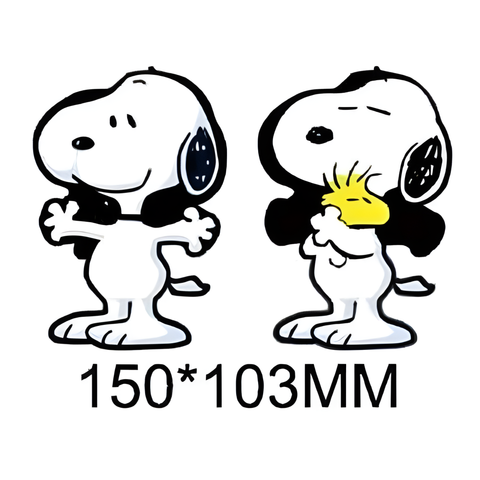 3D Lenticular Sticker - Peanuts - Snoopy Hugging Woodstock & Happy Pose