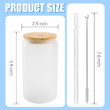 Custom Borosilicate Glass Tumbler with Lids and Straws 16oz