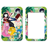 ID Card Badge Holder - Adventure Time - Green Jungle Leaf Background Full Character Group