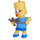 3D PVC Figure Keychain - The Simpsons - Bart With Slingshot