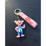 3D PVC Figure Keychain - Pantera Rosa - Pinky Blue Overall Camera