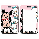 ID Card Badge Holder - Mickey & Friends - Tsum Tsum Stack Pink