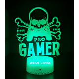 3D LED Night Light - Generic Gaming - Skull with headphones, controller, and