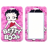 ID Card Badge Holder - Betty Boop - Sitting On Pink Floral