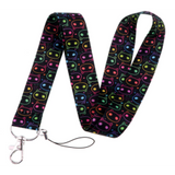 Lanyard - Black lanyard with colorful cat heads - DESIGN