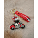 3D PVC Figure Keychain - Peanuts - Snoopy Riding Motorcycle