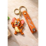 3D PVC Figure Keychain - Tom and Jerry - Jerry Sticking Tongue Out