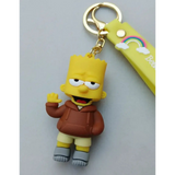 3D PVC Figure Keychain - The Simpsons - Bart In Hoodie Waving