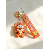 3D PVC Figure Keychain - Winnie the Pooh - Tigger Sitting Chibi
