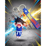3D PVC Figure Keychain - Dragon Ball Z - Chibi Goku Blue Gi Yelling