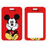 ID Card Badge Holder - Mickey & Friends - Mickey Mouse Posing On Red Background