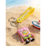 3D PVC Figure Keychain - SpongeBob SquarePants - Spongebob Pink Heart Eyes