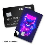 Credit Card Skin Sticker - Pokémon - Neon Gengar Purple Blue Glow - Holographic