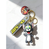3D PVC Figure Keychain - Tom and Jerry - Tom Happy