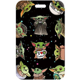 ID Card Badge Holder - Star Wars - Grogu In Various Poses On Black Background