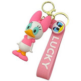 3D PVC Figure Keychain - Disney - Daisy Duck In Pink Top With Lucky Strap