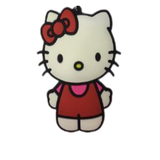 Hello Kitty in red overalls PVC keychain