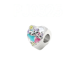 Bracelet Charm - Lilo & Stitch - Stitch heart-shaped enamel bead