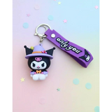 3D PVC Figure Keychain - Kuromi - Witch Hat Sitting