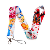 Lanyard - Alice in Wonderland - Alice, Cheshire Cat, Queen of Hearts, White Rabbit, Mad Hatter, Dormouse, Card Soldiers