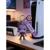 3D PVC Figure Keychain - Marvel - Thanos Armored Grinning