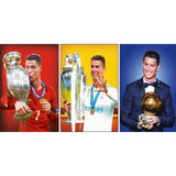 3D Lenticular Poster 12x16 - Cristiano Ronaldo - Trophy Celebration Three Panel Collage