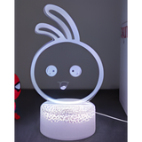 3D LED Night Light - Crooked Ear Rabbit