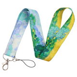 Lanyard - Abstract Blue Swirls and Green/Yellow Landscape