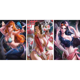 3D Lenticular Poster 12x16 - One Piece - Nami Boa Hancock Nico Robin Three Panel Pinup