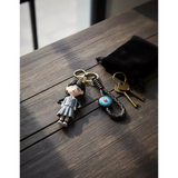 3D PVC Figure Keychain - Familia Addams Adams - Wednesday Nevermore Uniform Variant 2