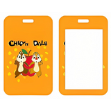 ID Card Badge Holder - Mickey & Friends - Chip 'n' Dale With Apple And Text