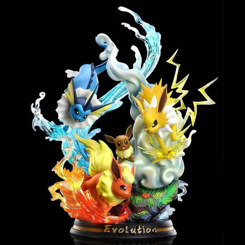 Statue & Figure - Pokemon - Eevee, Vaporeon, Jolteon & Flareon Evolution Statue