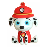 3D PVC Figure Keychain - Paw Patrol - Marshall The Dalmatian In Firefighter Uniform