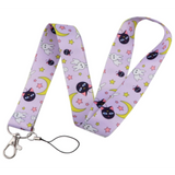 Lanyard - Sailor Moon - Luna and Artemis (Cats), Moon, Stars, and Rabbits