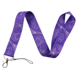Lanyard - Floral Outline on Purple
