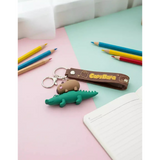 3D PVC Figure Keychain - Capybara - Riding Alligator